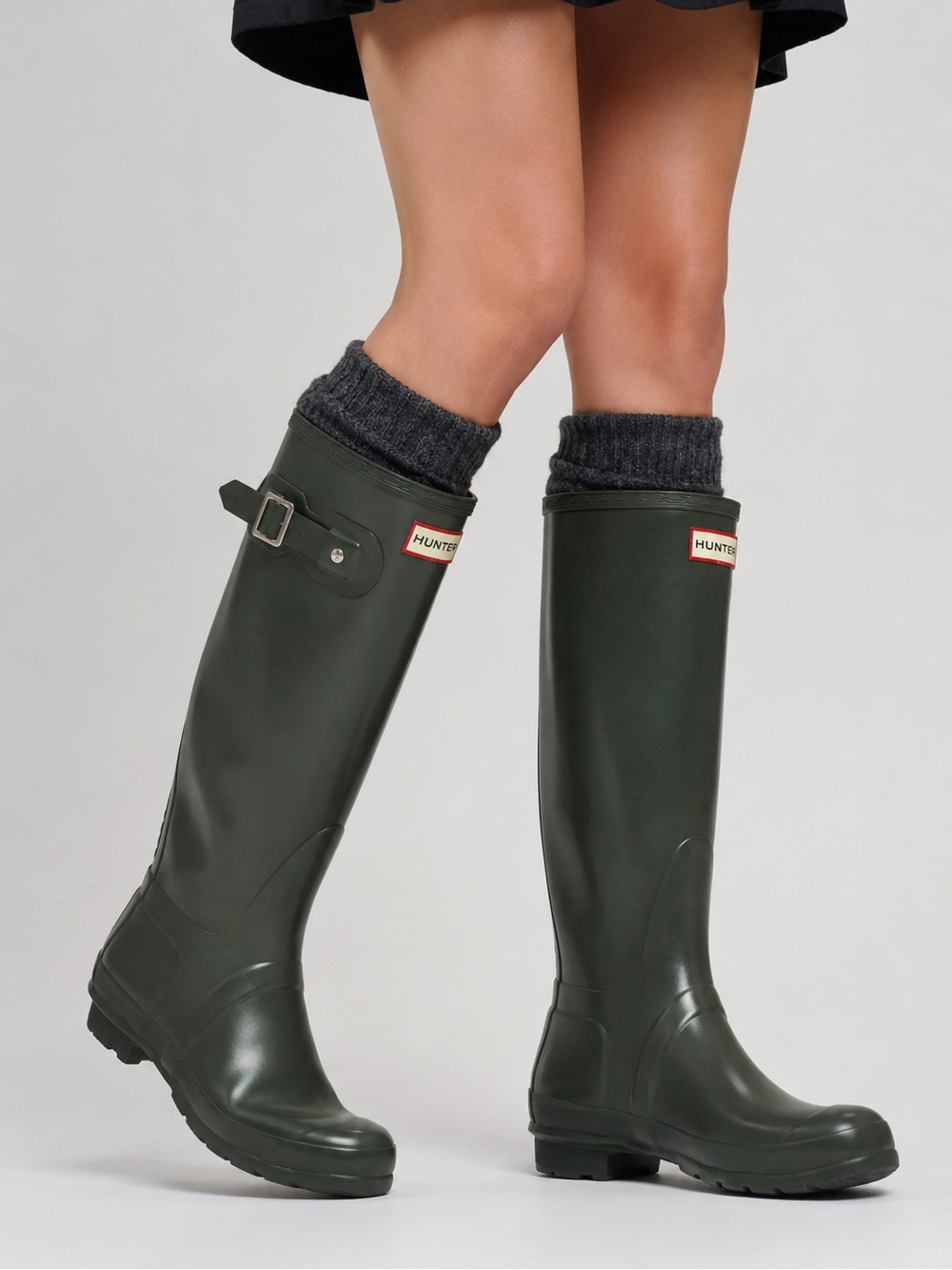 Hunter Original Gloss Tall Rain Boots Women’s US 7 / Men’s US 6 Olive Green